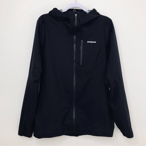 PATAGONIA Black Hooded Full Zip Windbreaker Water Resistant - Picture 3 of 12